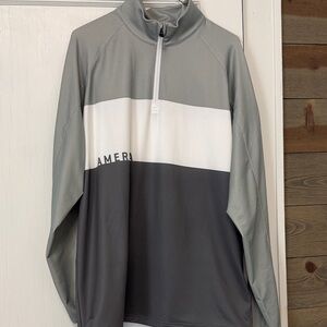 Puma Gray and White Quarter-Zip Pullover